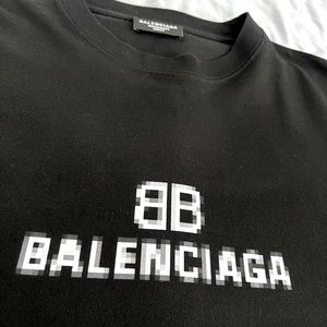 Balenciaga Men’s BB Pixel T-Shirt